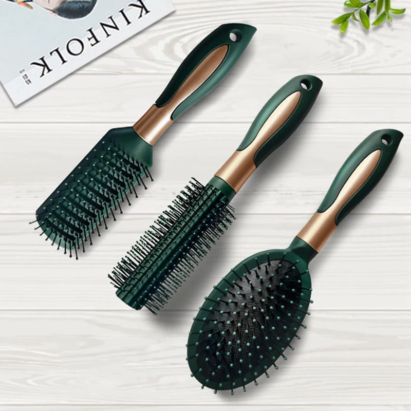 

Air Cushion Combs Women Massage comb dark green elastic paint airbag comb lady smooth hair anion curly hair comb