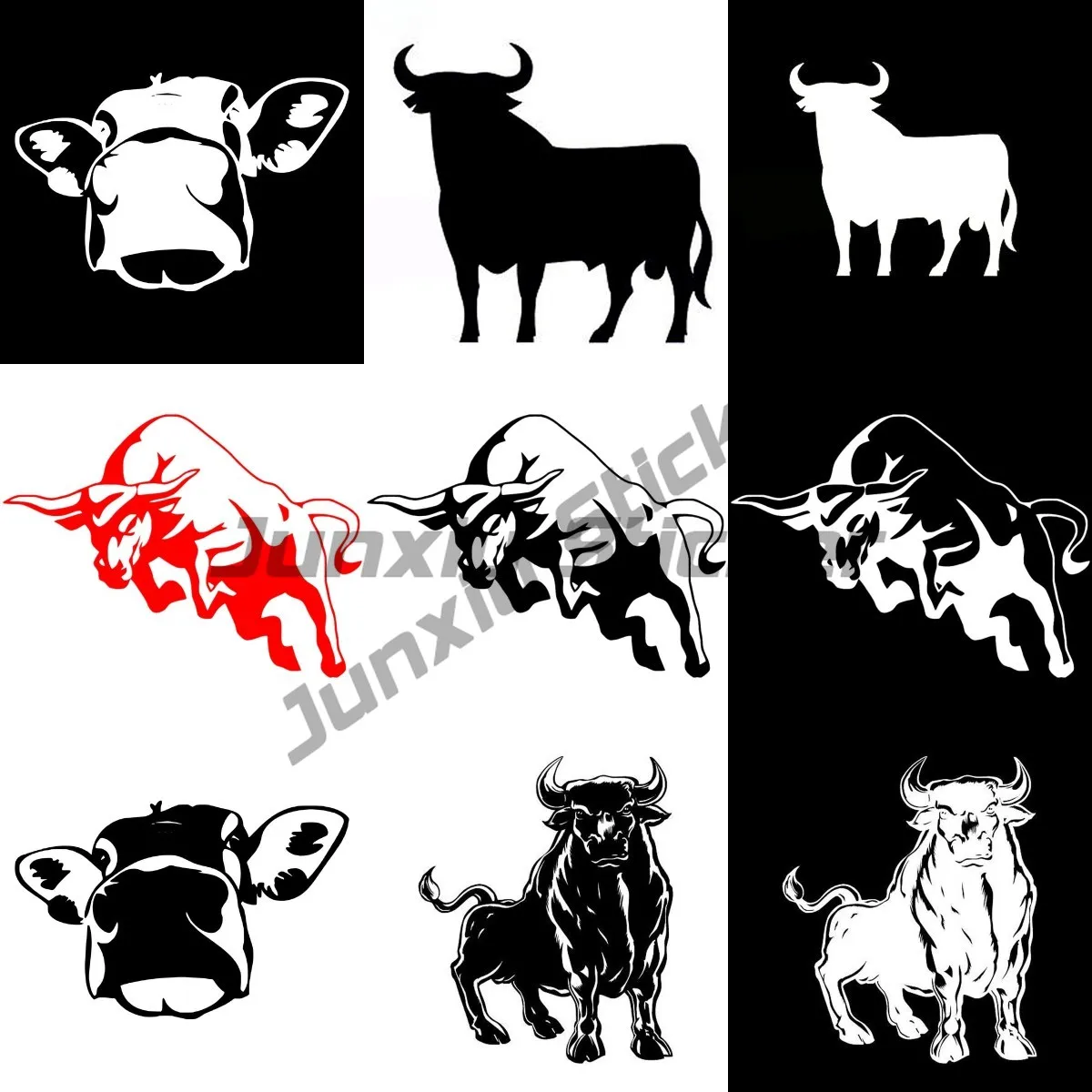 10-28 см забавная наклейка на автомобиль с большим лицом быка корова интересная