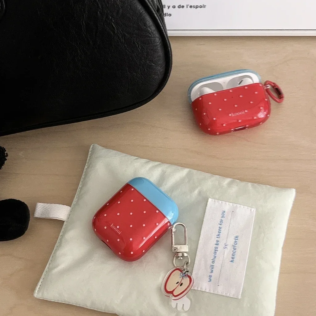 Синий красный волнистый с фруктовой подвеской противоударный защитный чехол для