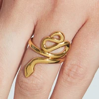 serpent snake ring stainless steel jewelry for women girl punk accessories titanium rings animal bague femme wedding party gift