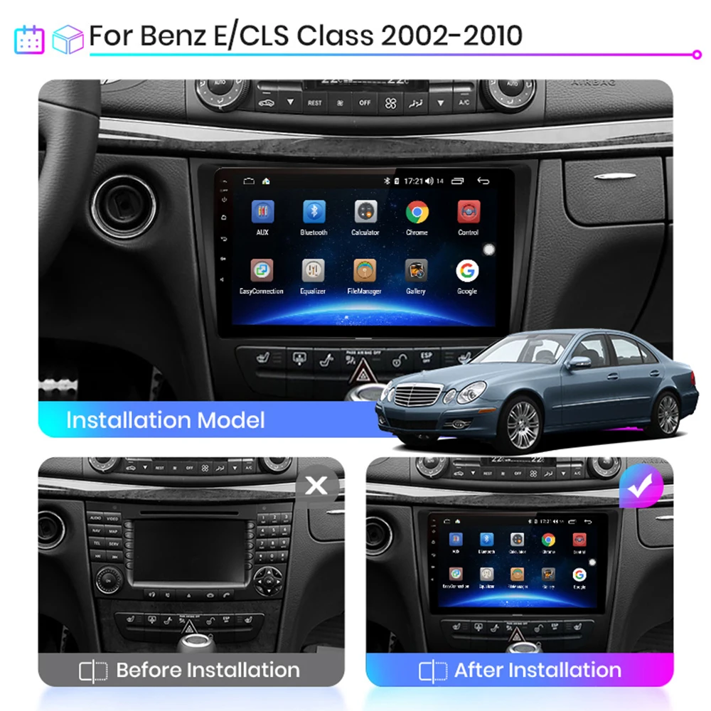 Автомагнитола на Android 10 для Mercedes Benz E-class W211 E200 E220 E300 E350 E240 CLS 2002 - 2010 мультимедийный