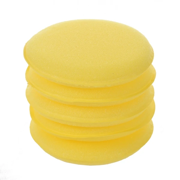 

5 x Yellow Car Wax Polish Applicator Pad 5inch Soft Foam Sponge