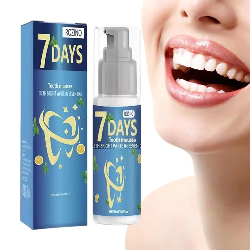 

White Teeth Mousse Yellow Teeth Corrector 30ml Adults Toothpaste For Whiter Teeth Freshing Breath & Healthy Gums Deep Cleaning