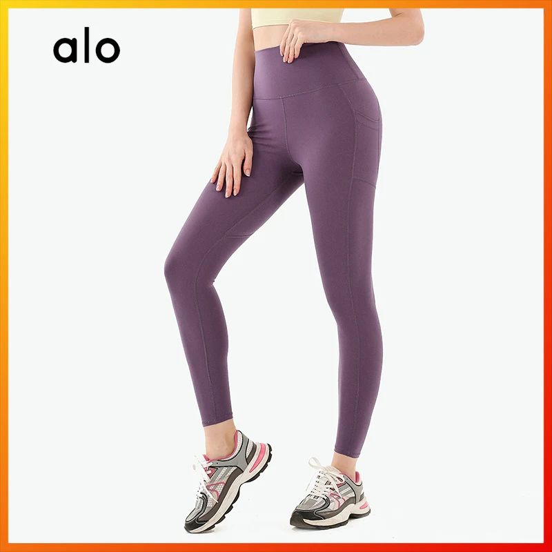 

Alo Yoga New Women's Leggings Squat Push-ups Gym Fitness Clothes Running Sports Pants Shaping Sexy High Elasticity Peach hip