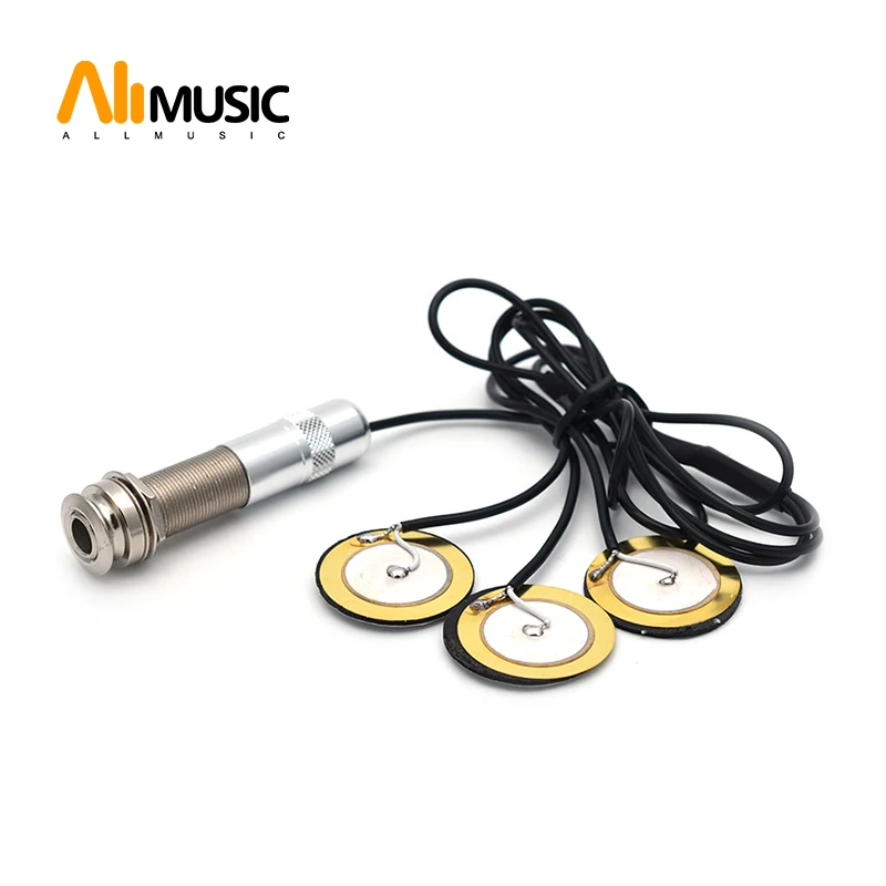 

10 комплектов Универсальный пикап 3 головки пьезо-преобразователь для акустической гитары укулеле мандолина Banjo Black