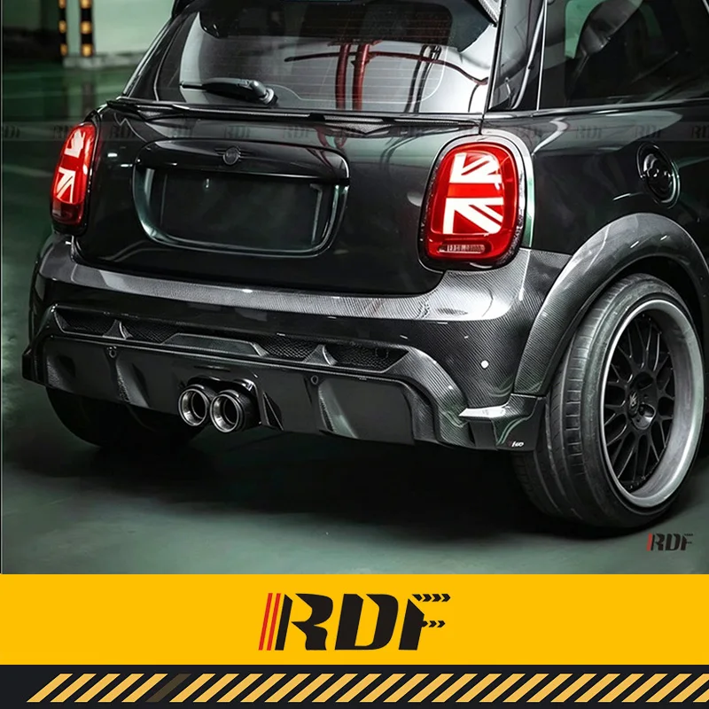 Фото Подходит для MINI 2022 F56 JCW LCI: Модифицированный аэродинамический комплект из карбона YISO, задний бампер, задний диффузор, задний сплиттер, аксессуары. №2