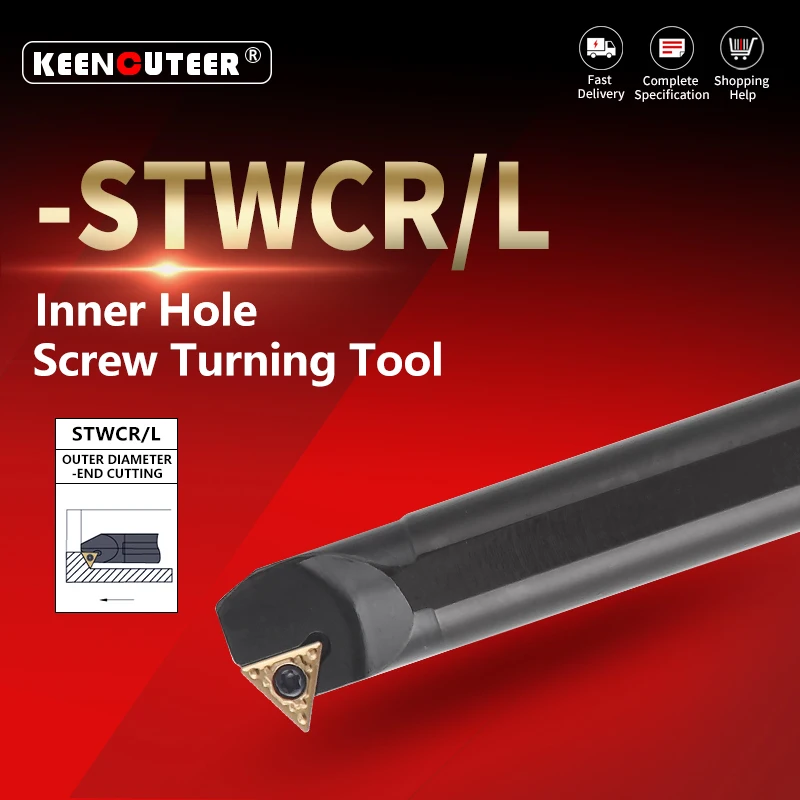

S08K/S10K/S12M/S14N/S16Q/S20R/S25S- STWCR/L 07/11Screw Type Internal Turning Tool Lathe Turning CNC Cutting Tool Cutter Bar