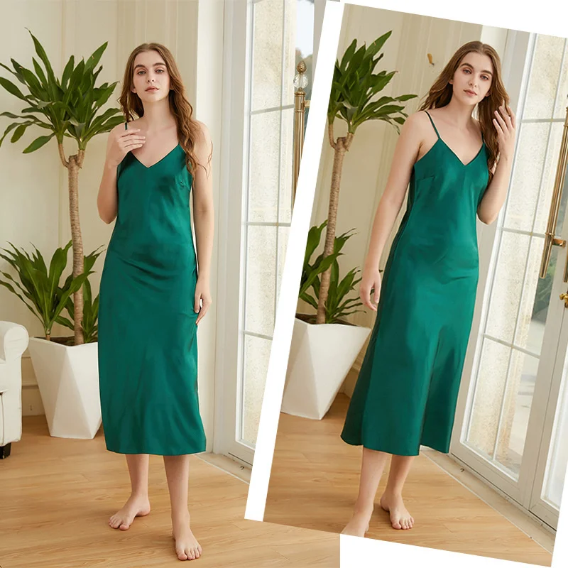 

Пижама женская шелковая с V-образным вырезом, большого размера