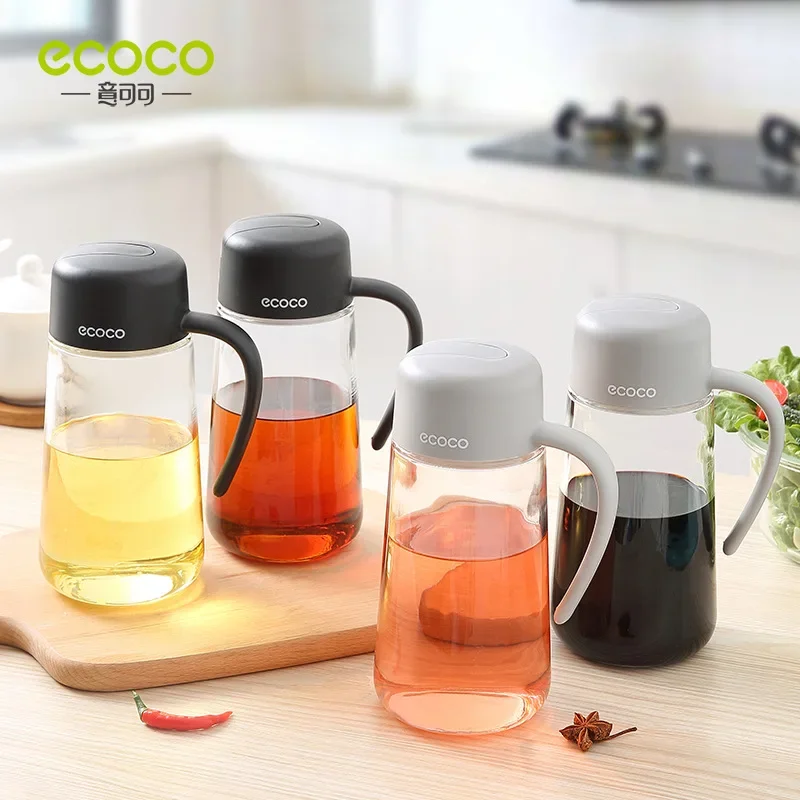 

ECOCO Automatic Opening and Closing Oil Bottle Glass Leakproof Large Tank Kitchen Supplies Seasoning Soy Sauce Vinegar Bottle