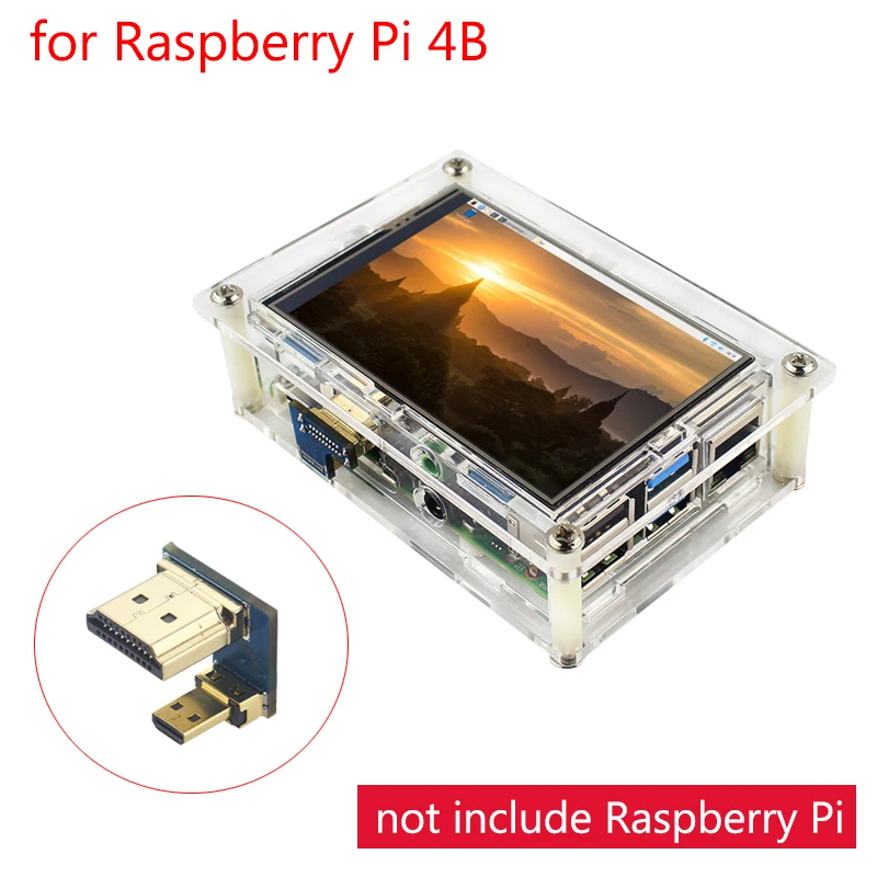 Raspberry Pi 4 Model B 3 5-дюймовый сенсорный экран 480x320–1920x1080 ЖК-дисплей Дополнительный