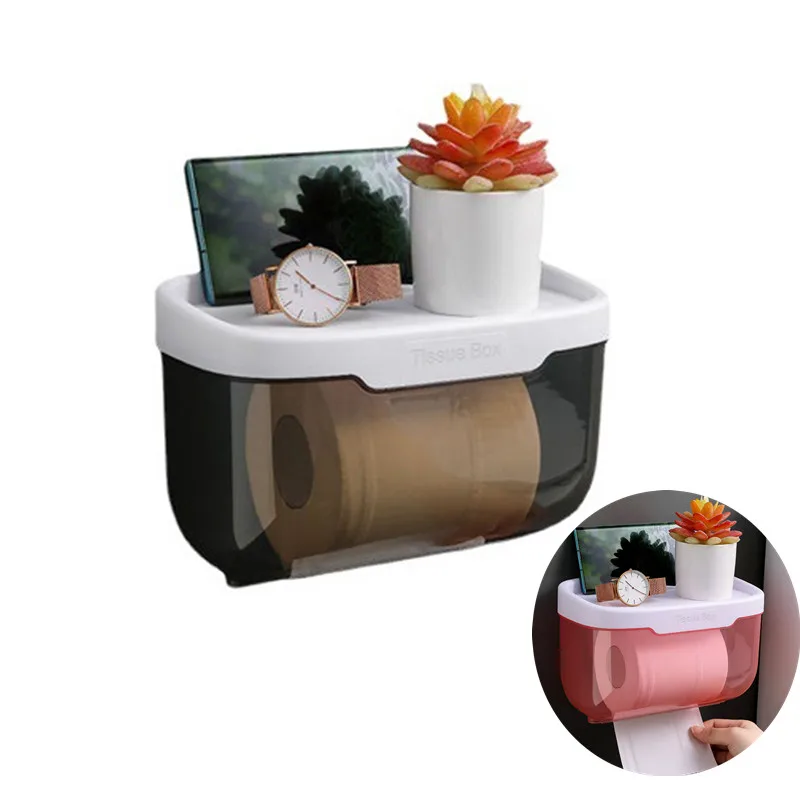 

Настенный держатель для салфеток в ванную комнату, стойка для телефона без отверстий, чехол, держатель для туалетной бумаги, водонепроницаемая полка, держатель для бумажных полотенец