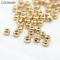 diy jewelry accessories spacer conditioning beads necklace bracelet making supplies 14k real gold plated positioning beads lots