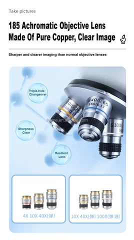 Лабораторный биологический микроскоп WEIAI, оптический электронный микроскоп 5000X, 4X/10X/40X/100X, научный экспериментальный биологический микроскоп