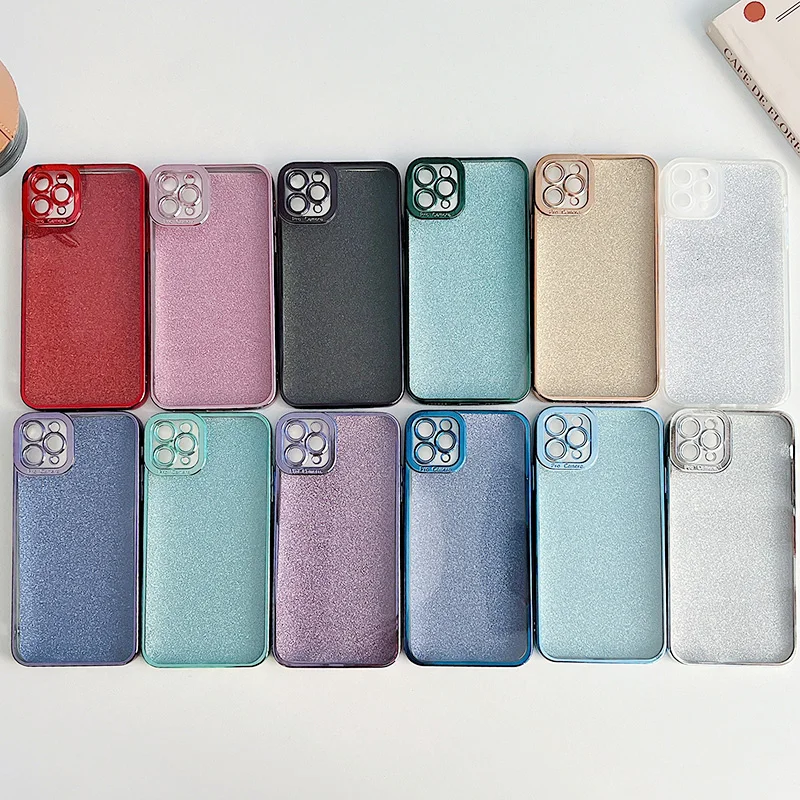 

Luxur Glitter Electroplate Case For iPhone 14 Pro Max 13 12 11 X XR XS 7 8 Plus SE 2022 MiNi Camera Protection Soft Bling Cover