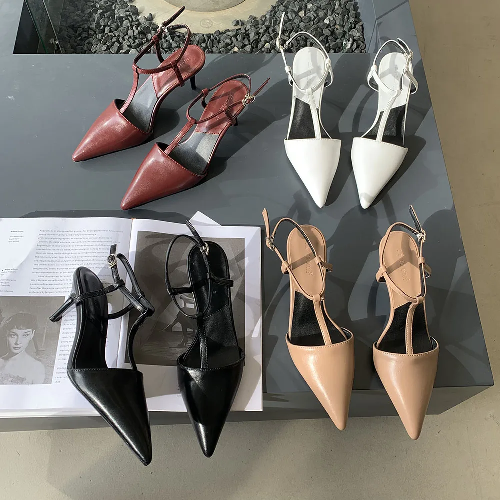 

Босоножки женские с острым носком, классические туфли на тонком высоком каблуке, пикантные вечерние туфли-лодочки с ремешком на щиколотке, ...