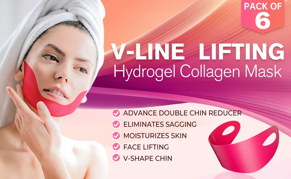 

APPTI V Face Mask Double Chin Reducer 6 Pcs Facial Bandage Tightening Cheek Lift Up Band Resist Ageing Wrinkle Remove