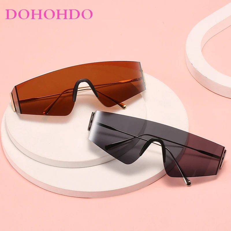 

DOHOHDO 2023 Rimless Cat Eye Sunglasses Luxury Women Men Metal Sun Glasses Goggle Lady Shades UV400 Eyewear Oculos Gafas De Sol