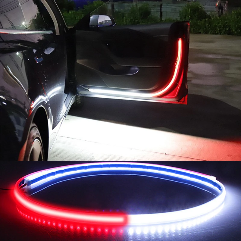 

Car Interior Door Welcome Light LED Safety Warning Strobe Signal Lamp Strip 120cm Waterproof 12V Auto Decorative Ambient Lights