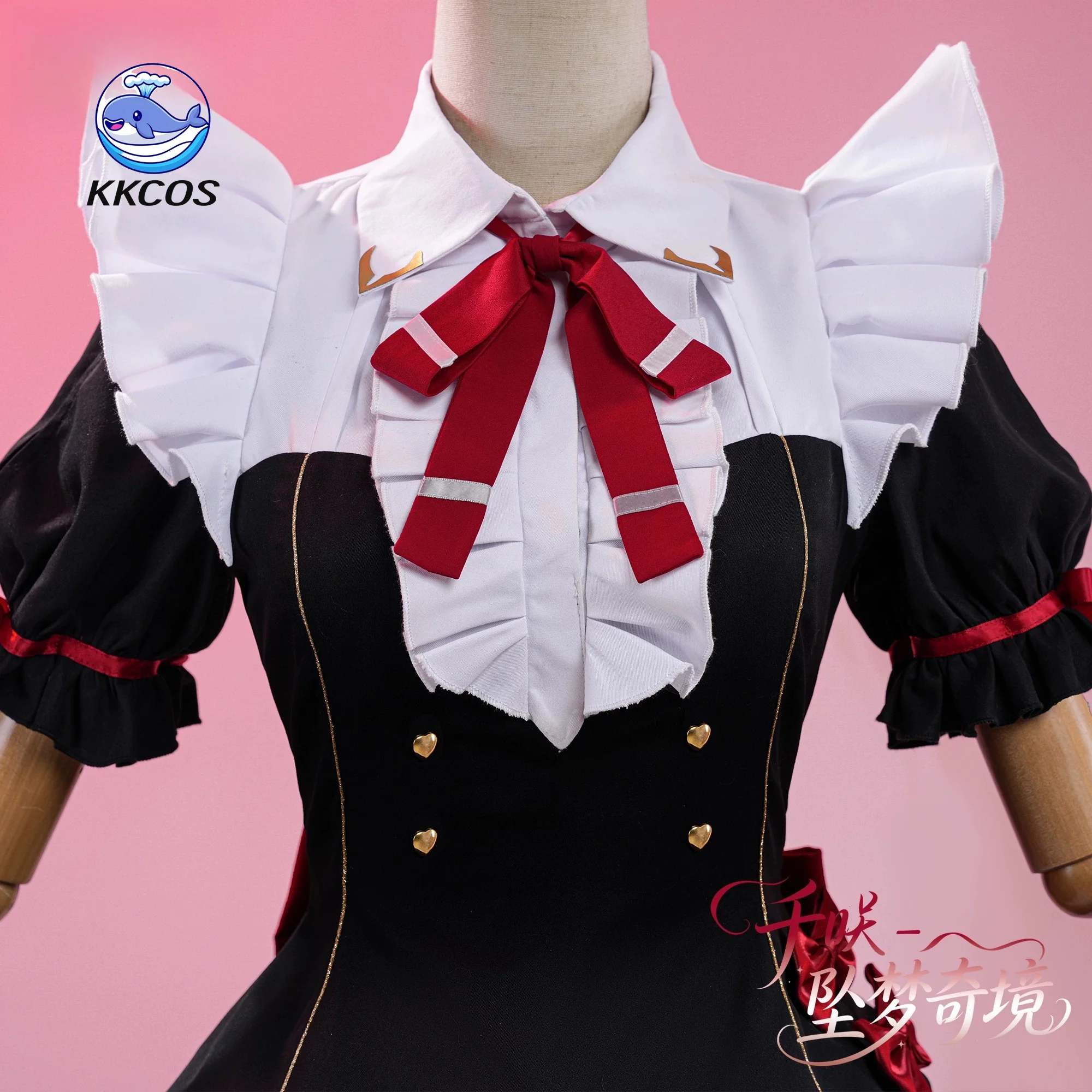 Фото KKCos Wuthering Waves Кушиба Чиса ‌   Костюм для косплея Dreamfall Wonderland, женское черное платье, Хэллоуин, Комик-Кон №5