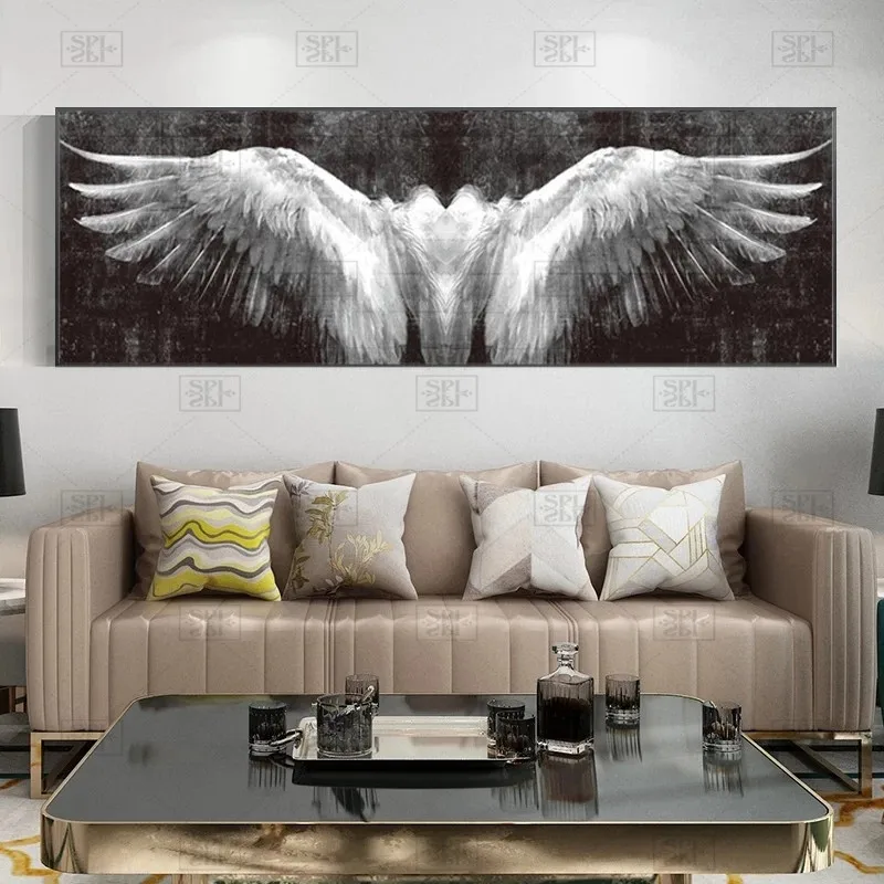 

Black and White Angel Wings Wall Posters and Prints Vintage Wall Art Canvas Paintings Wings Picture for Living Room Decoration