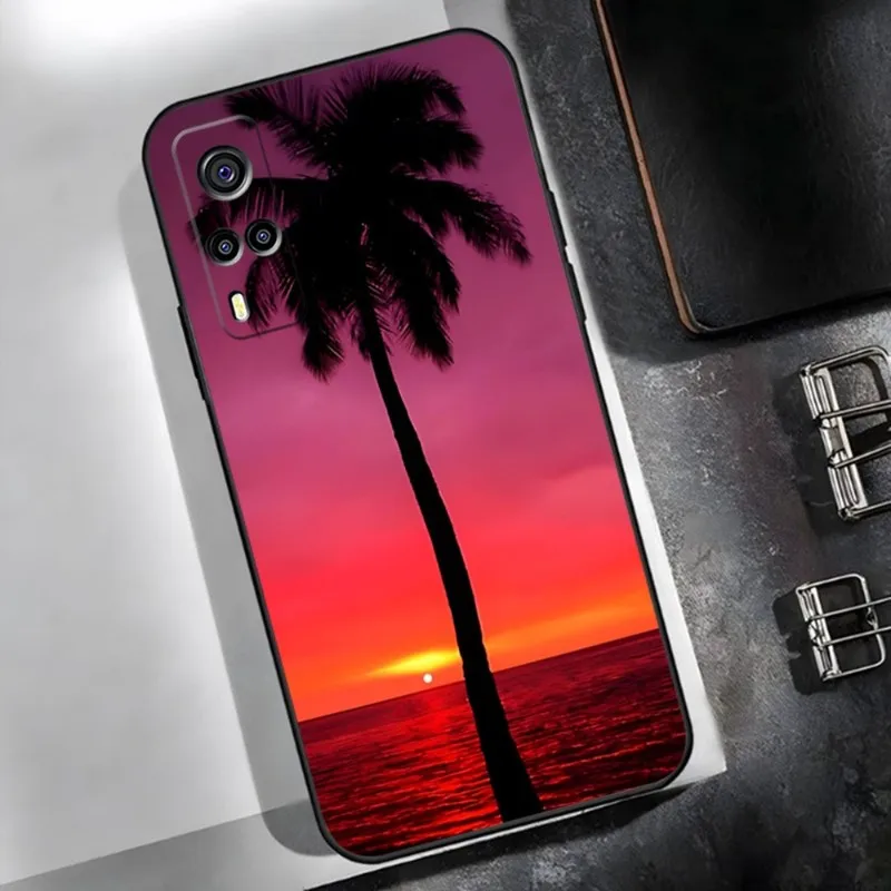 Чехол для телефона с изображением пальмовых деревьев VIVO Y31 IQOO U5 9 V21e V23 Y31s Y73 X60 X70 X80