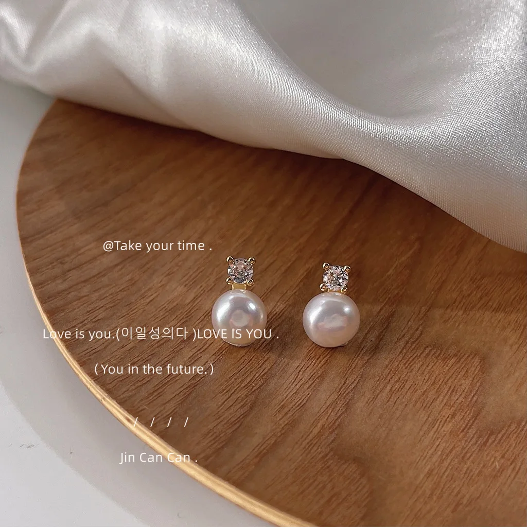 

Micro Set Zircon 925 Silver Needle Plated 14K Simple Versatile Luxury Woman Earrings Factory Stud Earrings Jewelry