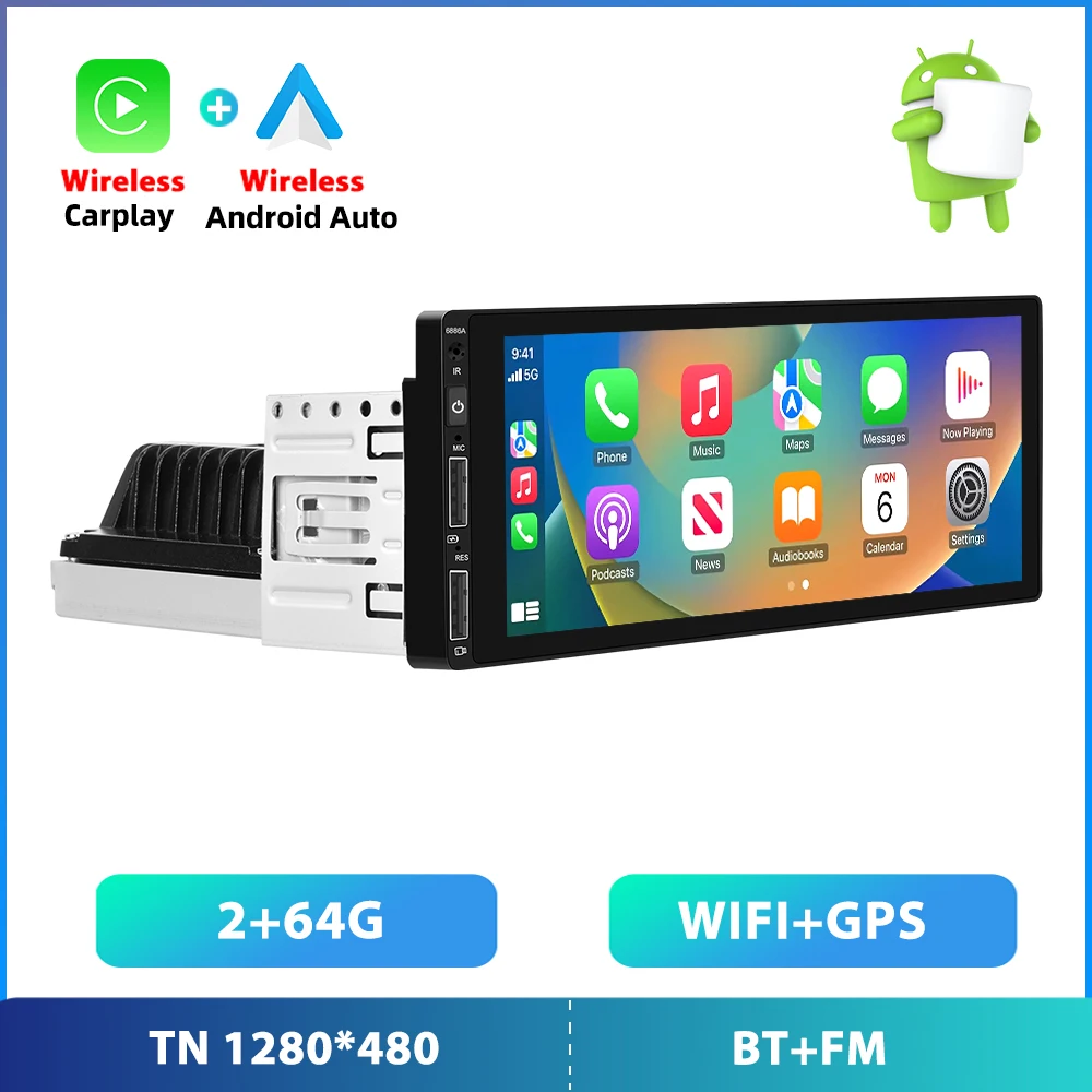 

Podofo Android 13 1 Din GPS стерео радио автомобиль MP5 плеер с Bluetooth WIFI GPS FM радио приемник Suppport задняя камера