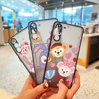 disney duffy bear cartoon for samsung galaxy s22 s21 s20 fe ultra s10 s10e lite s9 s8 plus 5g frosted translucent phone case
