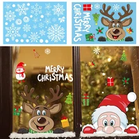 christmas window decal santa claus snowflake stickers winter wall decals for kids rooms new year christmas window decorations