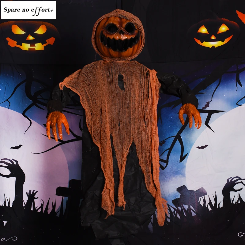 

Halloween Horror Decoration Pumpkin Man Scarecrow Hanging Ghost Prank Props Home Festival Decor