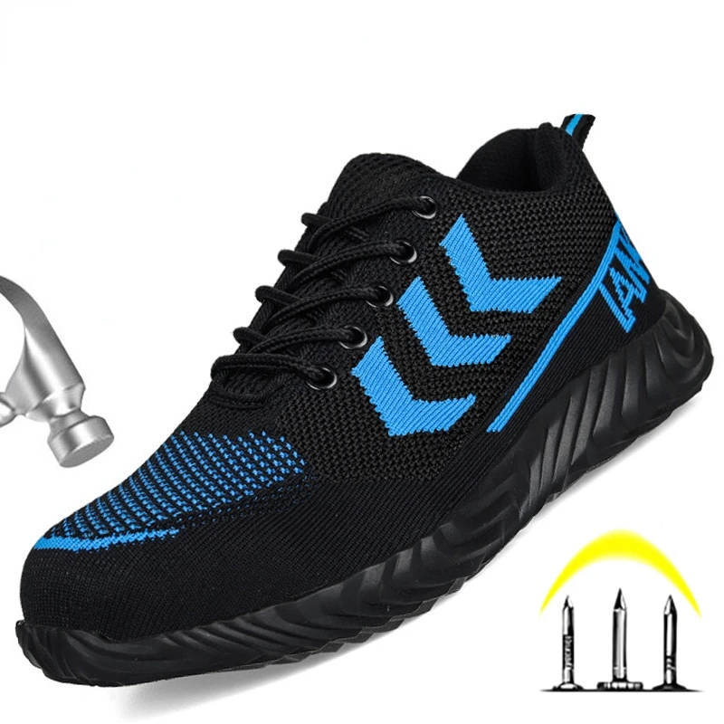 

Fashion Safety Shoes Man Work Boots Steel Toe Shoes Work Sneakers Anti-puncture Boots Safety Footwear Man Construction Shoes