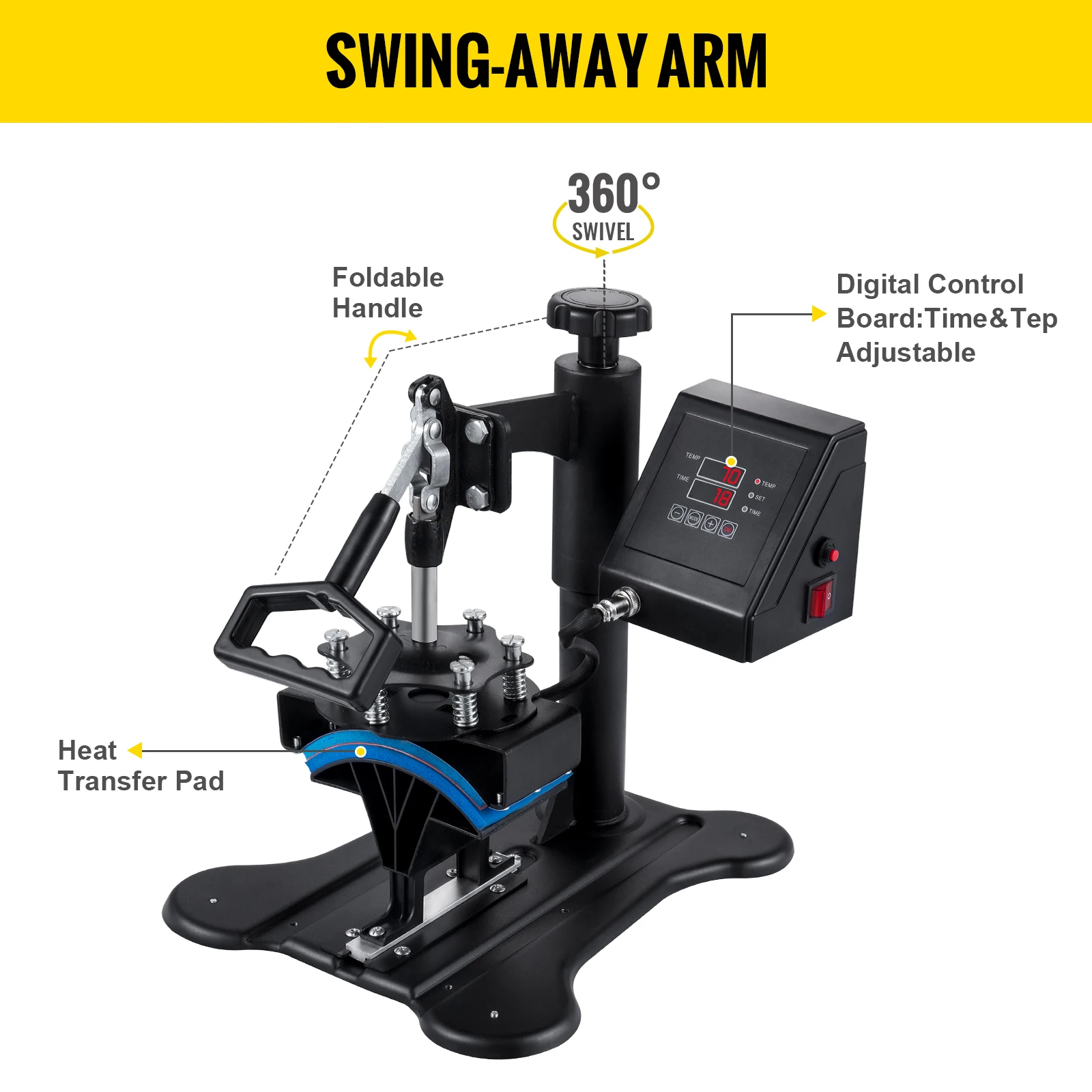 350 Вт крышка с раздвижным тепловыделением двойное цифровое управление