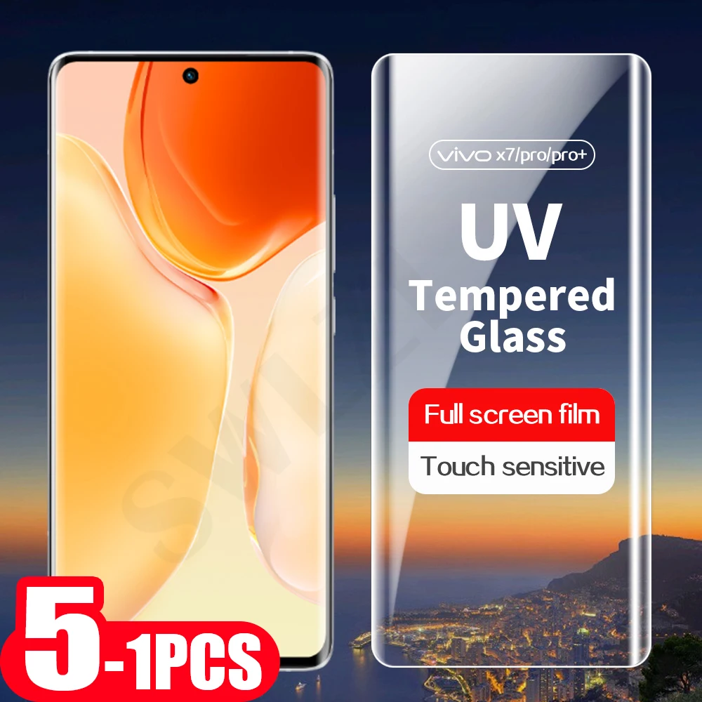 5-1 шт. 9D УФ закаленное стекло для смартфона vivo x60 X60S x60T x70 pro plus защита экрана телефона x50 pro защитная пленка
