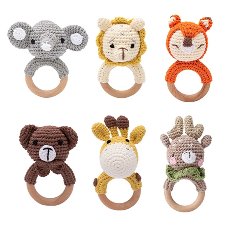 1 шт. детская деревянная погремушка-грызунок |