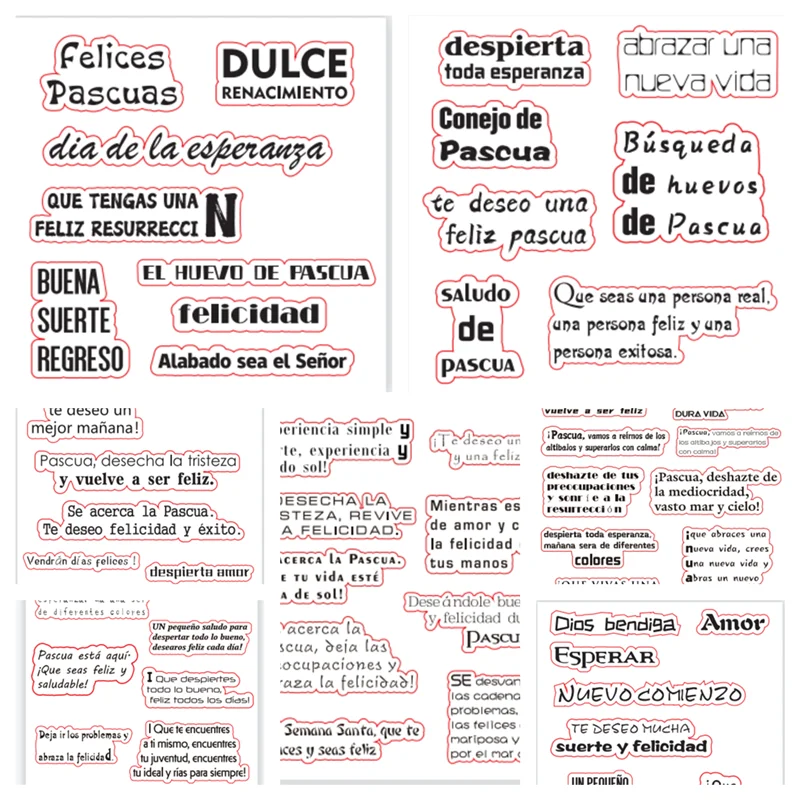 

2022 New Arrivals Spanish Clear Stamps Tools Greet Card Decoration Scrapbooking Manualidades Sello Troqueles No Cutting Dies