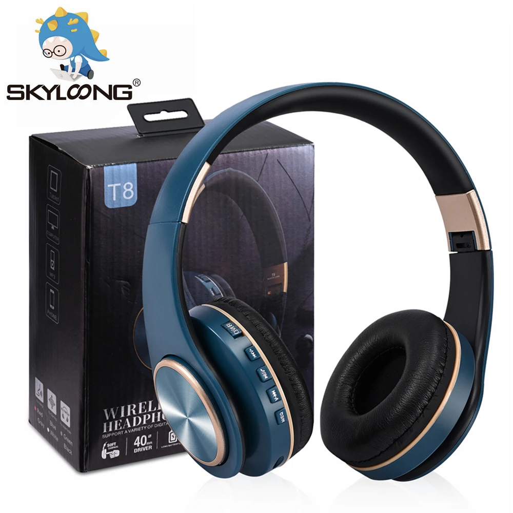 Bluetooth Wireless Headphones Over Ear Mic 3 EQ Modes Foldable Gaming Headset Soft Memory Protein Earpads For Smartphones Laptop