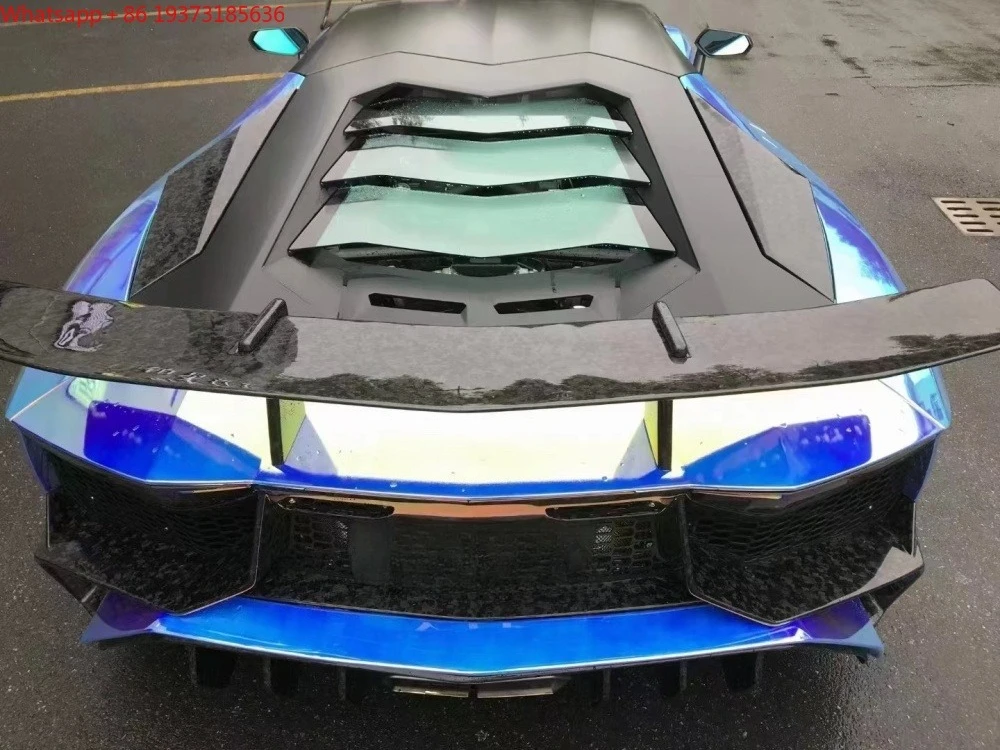 Фото Высококачественный карбоновый задний спойлер в стиле SV для модификации Lamborghini Aventador №5