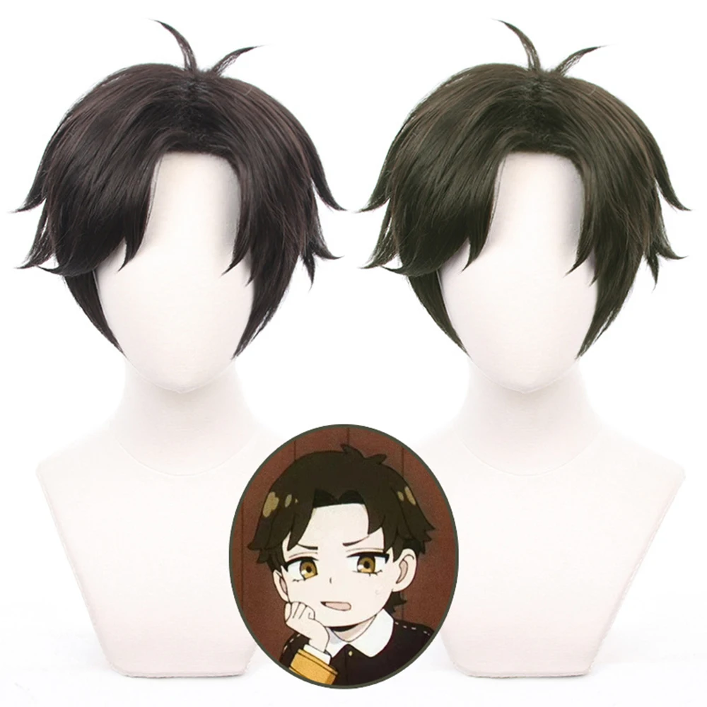 

AICKER Synthetic Spy X Family Damian Desmond Short Black/Dark Green Cosplay Hair Replacement Wig For Boy Heat Resistant Fiber