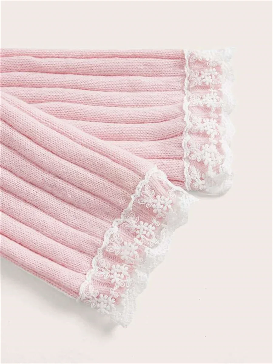 Женский вязаный пуловер Y2K с открытыми плечами и бантом