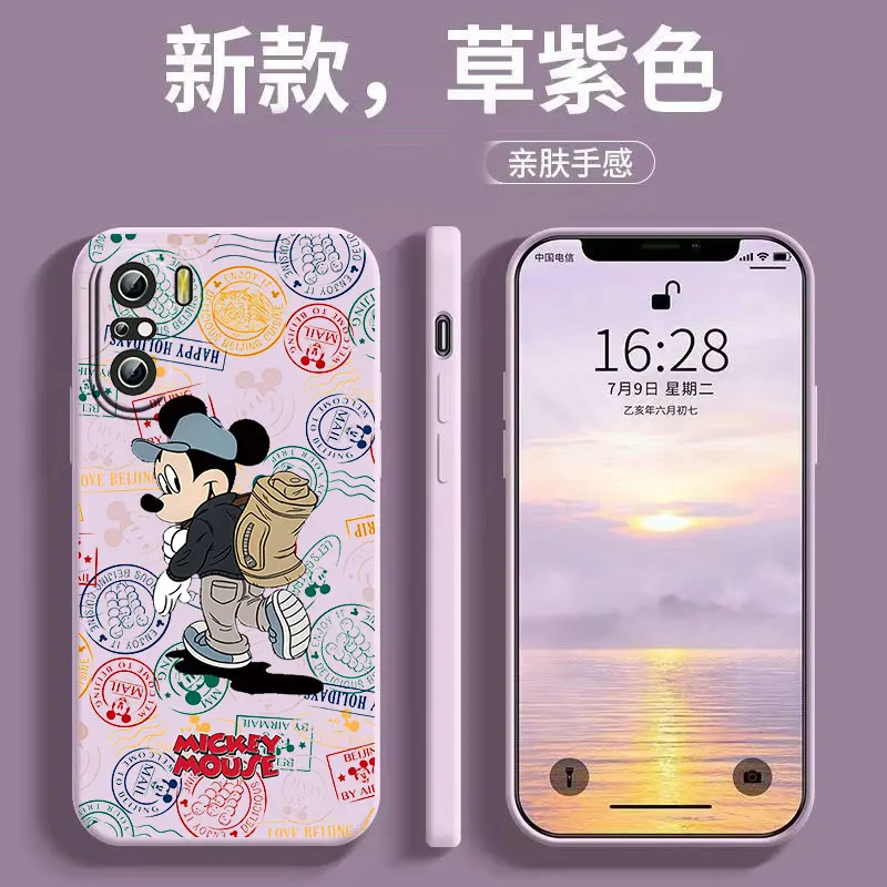 

Mickey Minnie Cute Phone Case For Xiaomi Redmi K50 K40 10X 10 9T 9AT 9A 9C 9 8A 8 7 6A 5A Gaming Pro Liquid Rope Funda Cover