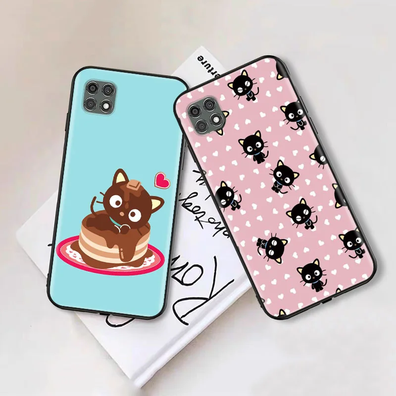 Черный чехол для Samsung S10 S20 FE Ultra S21 S22 S23 S24 S25 S7 Edge S9 Plus ZR11 Chococat