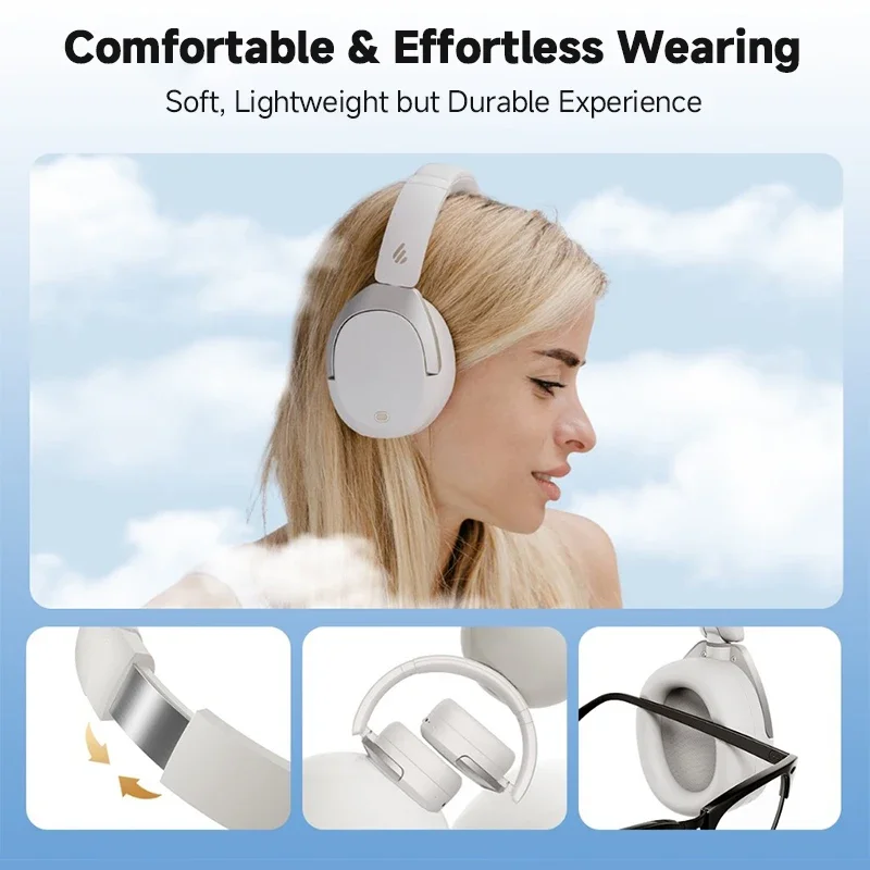 Фото Беспроводные наушники Edifier W830NB Bluetooth 5.4, гарнитура с активным шумоподавлением и высоким разрешением, складные накладные наушники LDAC -45 дБ ANC 94H №5