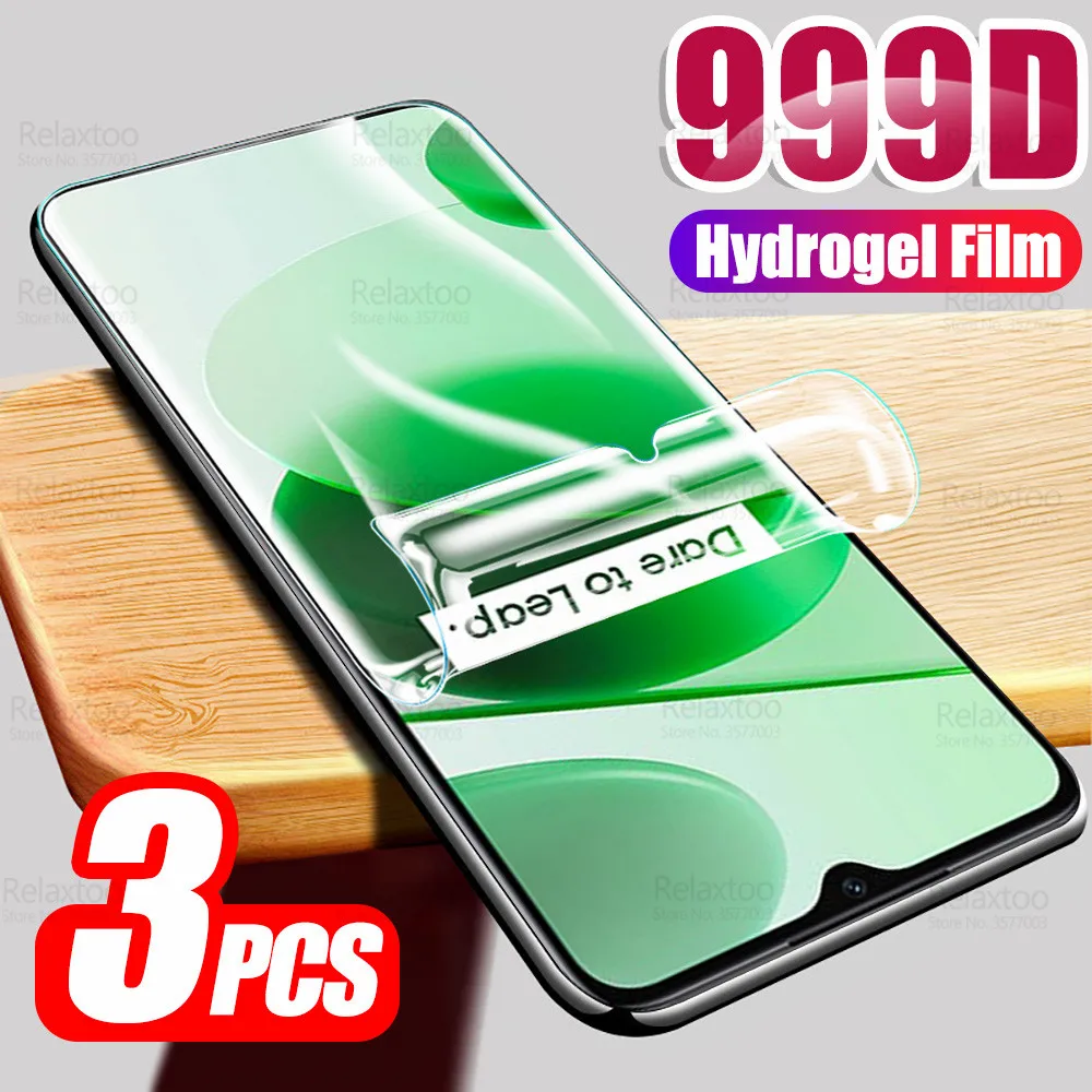 

3pcs Full Glue For Oppo Realme C35 Hydrogel Protective Film On Realmec35 C 35 35C 6.6" RMX3511 Safety Screen Protector Not Glass