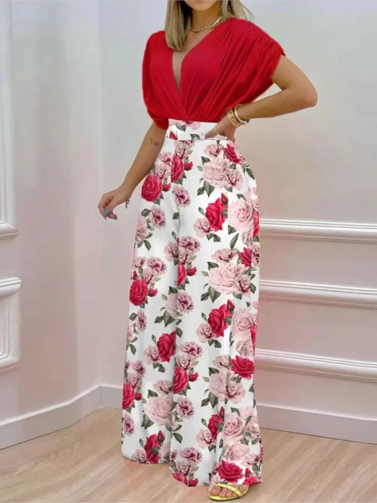 Брюки женские с принтом Модный комплект из двух предметов укороченный топ