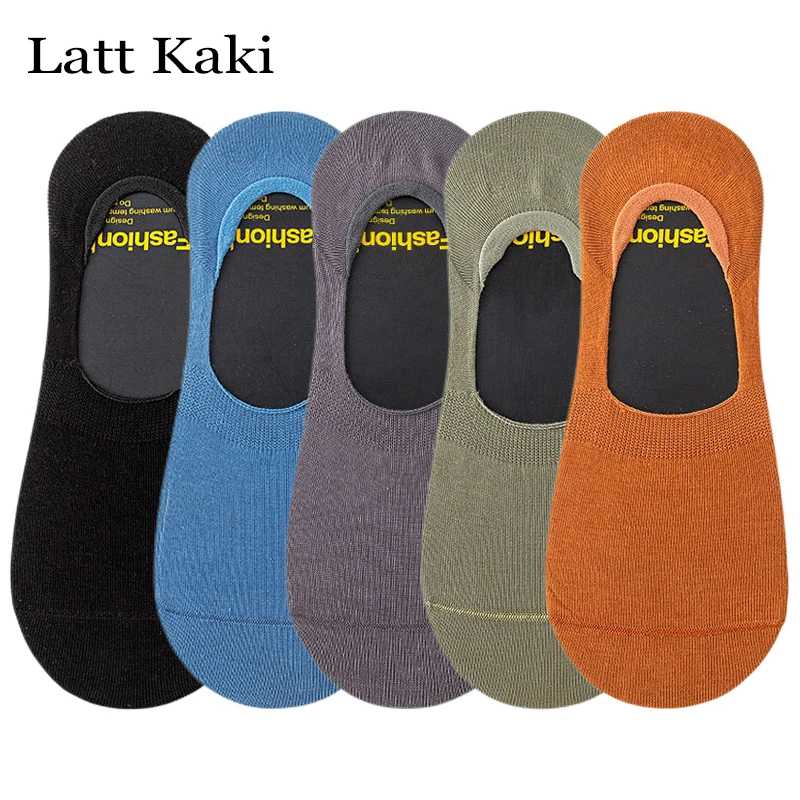 

5 Pairs Men's Socks New Summer Cotton Breathable Invisible Shallow Sock Slippers Absorb Sweat Soft Deodorant Socks Male Non-slip