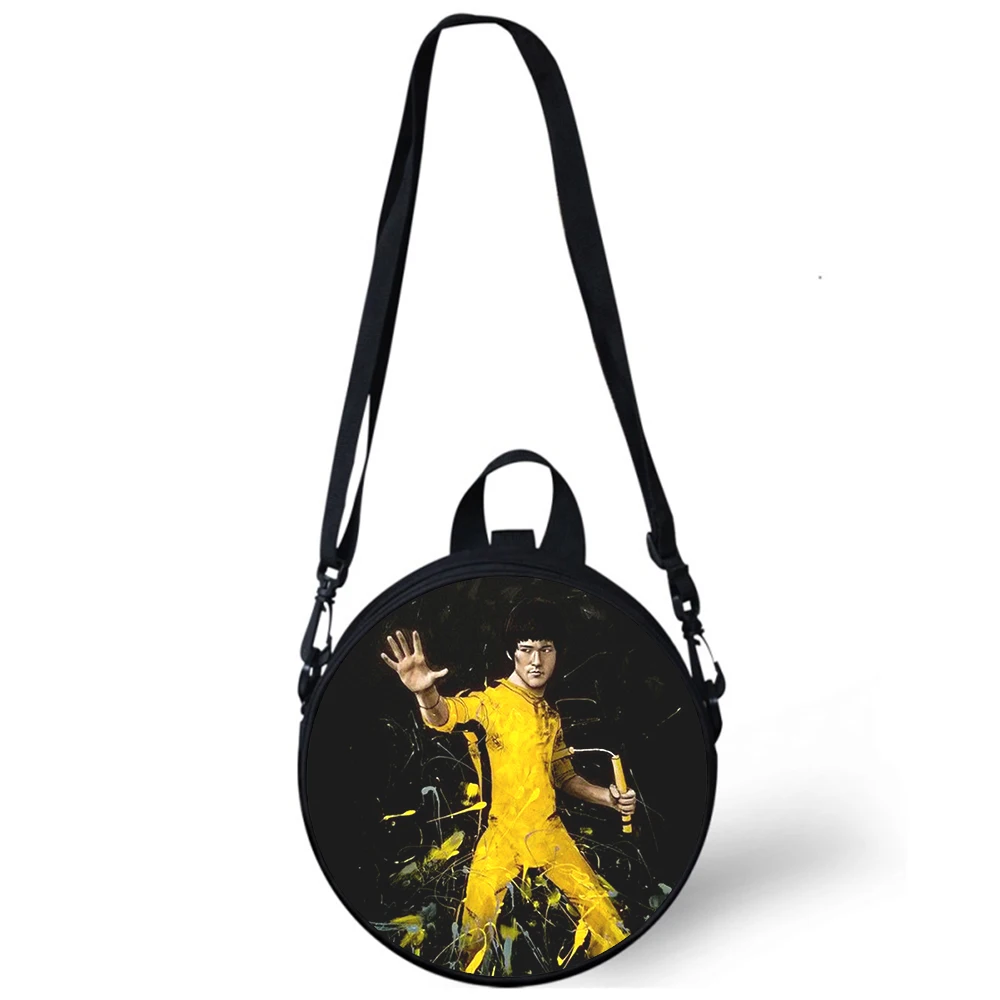 Bruce Lee Child kindergarten Bag 3D Print Crossbody Shoulder Bags For School Women Mini Round Bagpacks Rugtas Bag