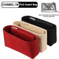 evertoner for chanel19 flap handbag felt cloth insert bag organizer makeup handbag organizer travel inner purse