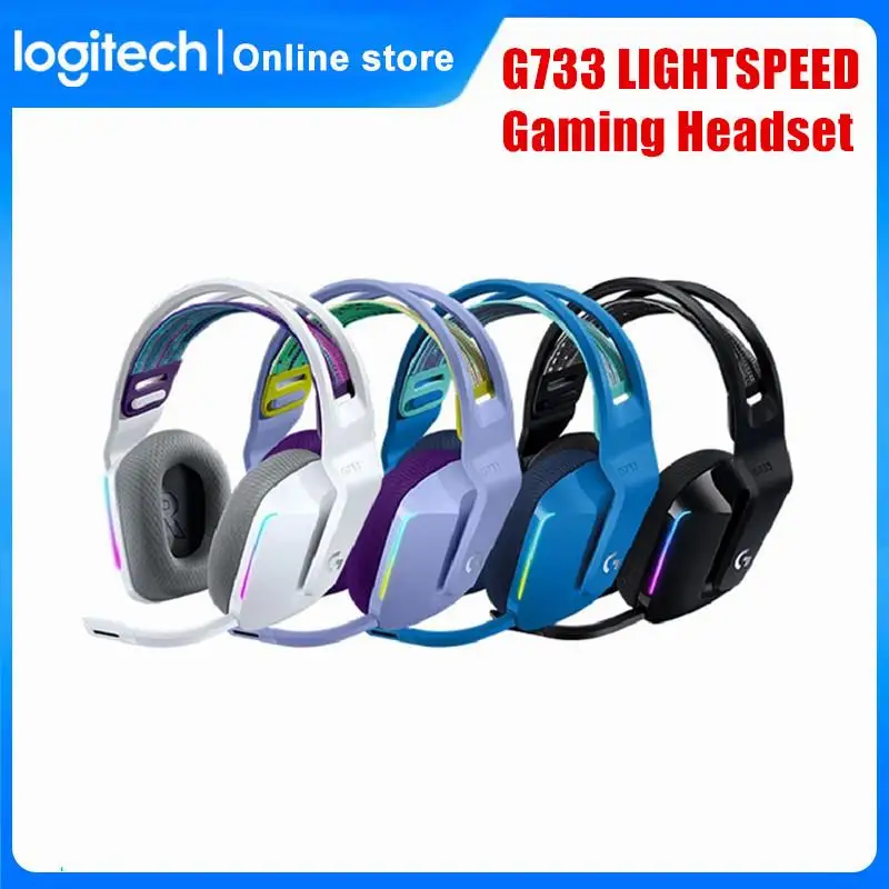 Беспроводная игровая гарнитура Logitech G733 с RGB-подсветкой, ультралегкие наушники с объемным звуком DTS X2.0 7,1 для компьютерных геймеров