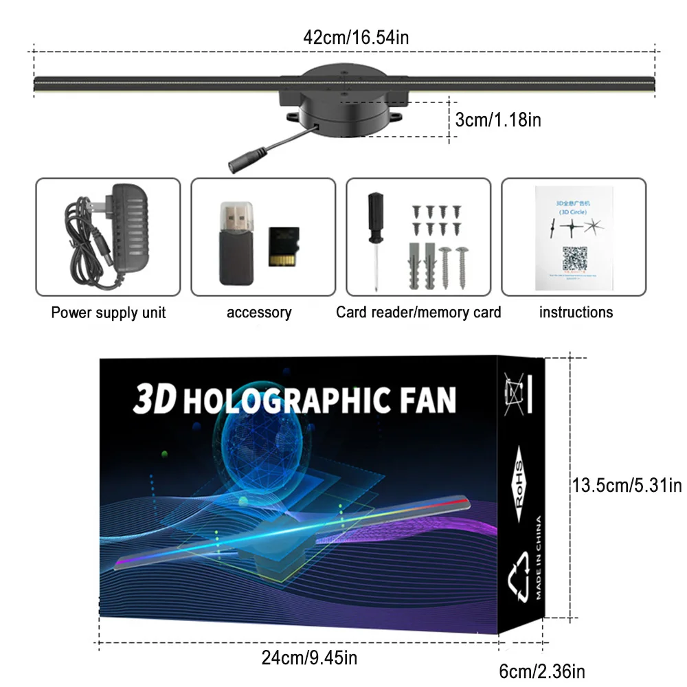 

CETANT 3D Голографический Проектор-вентилятор для рекламы