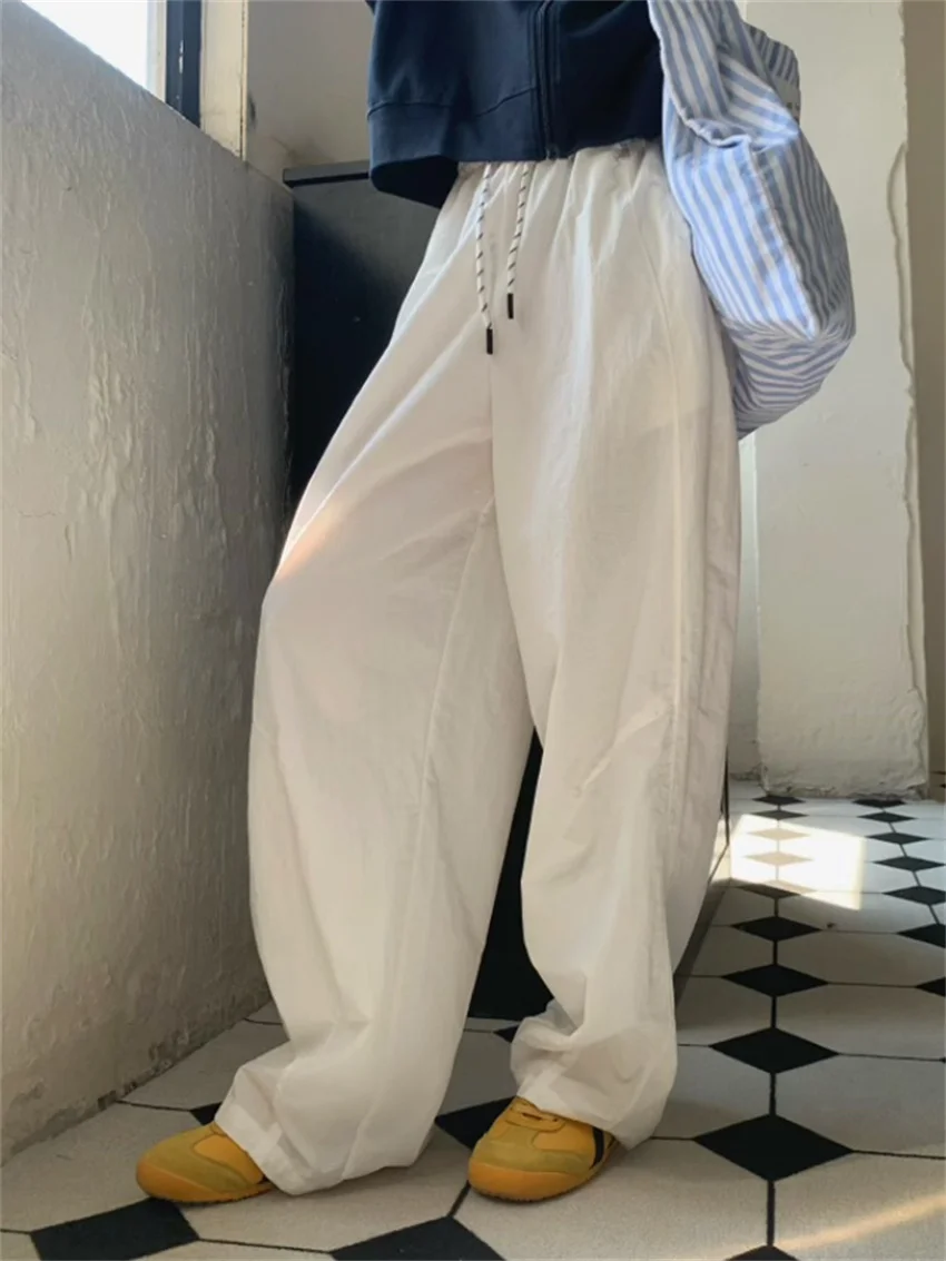 Брюки женские солнцезащитные с широкими штанинами завышенной талией